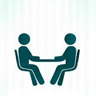 Meeting or consultation icon graphic